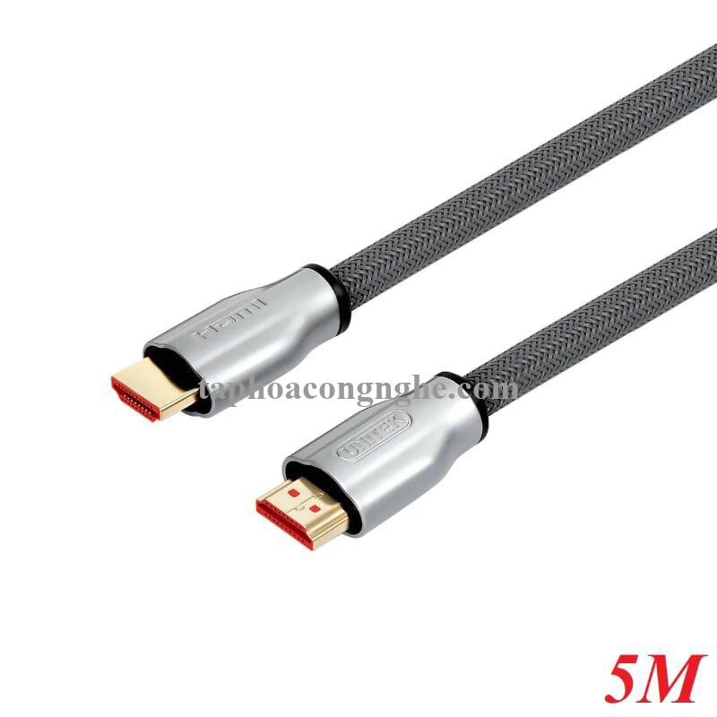 Unitek 98173 Y-C140RGY 4k 60Hz 2.0 5M Màu Xám Cáp Hdmi bọc lưới cao cấp 30098173